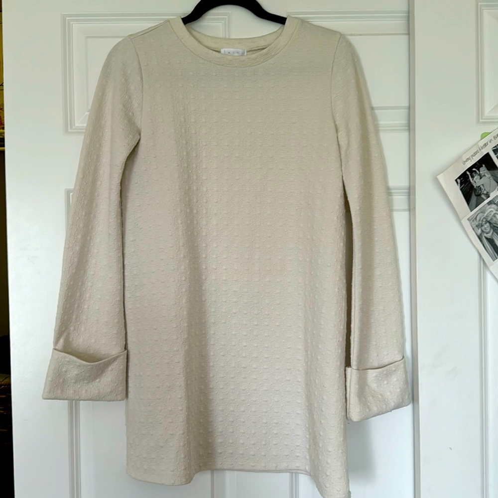 Leith winter white bell sleeve dress